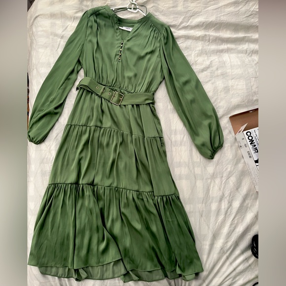 Sage Green Long Sleeve Midi/Maxi Dress - Suzy Shier - Picture 1 of 4